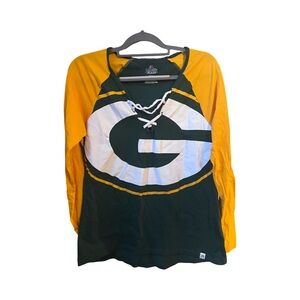 Majestic Women's Green Bay Packers Lace-Up Jersey Size XL NFL Team Apparel